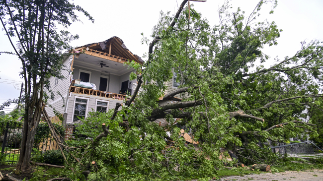 May 17, 2024: Photo taken of a severely damaged home the day after a devastating derecho ripped through Houston, Texas. This storm was one of 11 separate billion-dollar disasters to strike the U.S. so far this year.